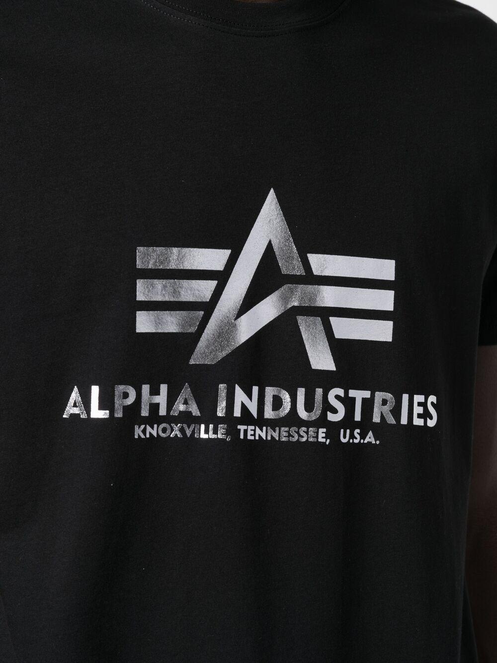 Alpha Industries T-Shirt mit Metallic-Logo in Schwarz für Herren - Lyst