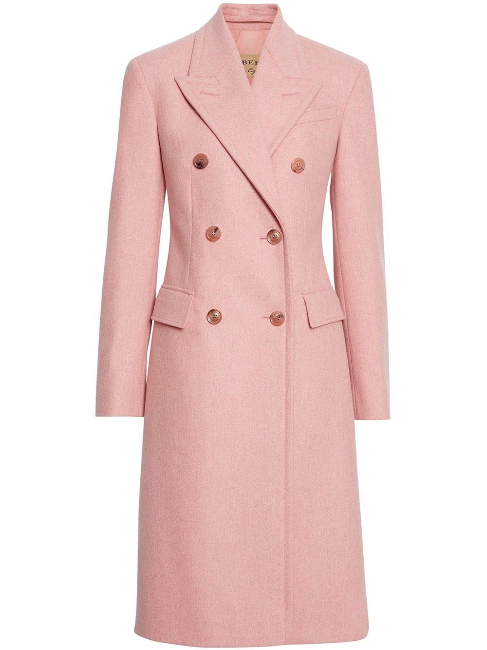 pink double breasted coat