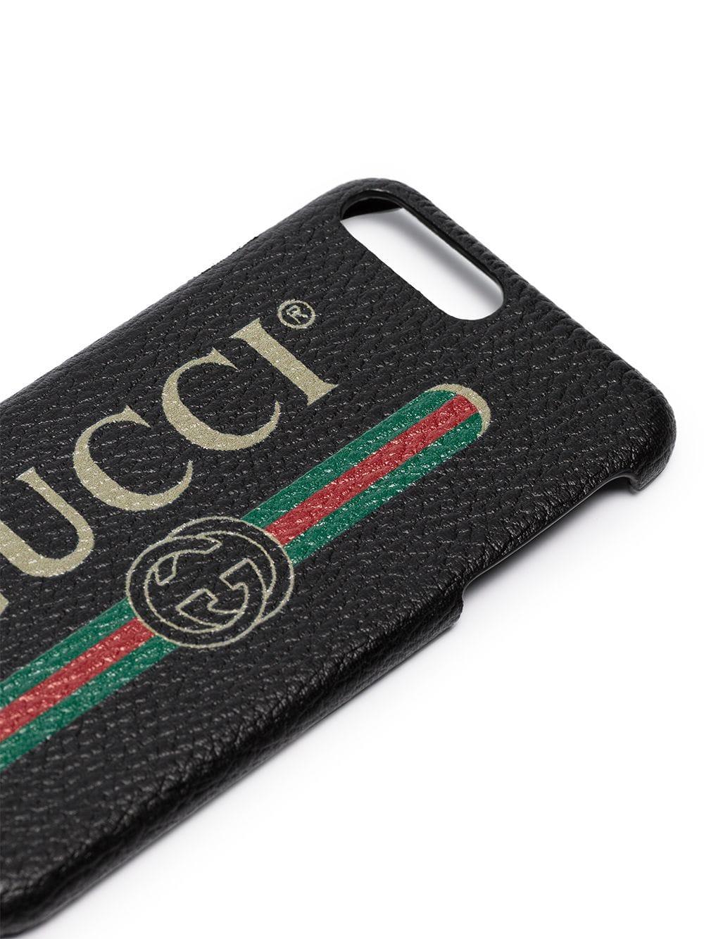 Gucci Leather Fake Logo Iphone 8 Case In Black For Men Lyst
