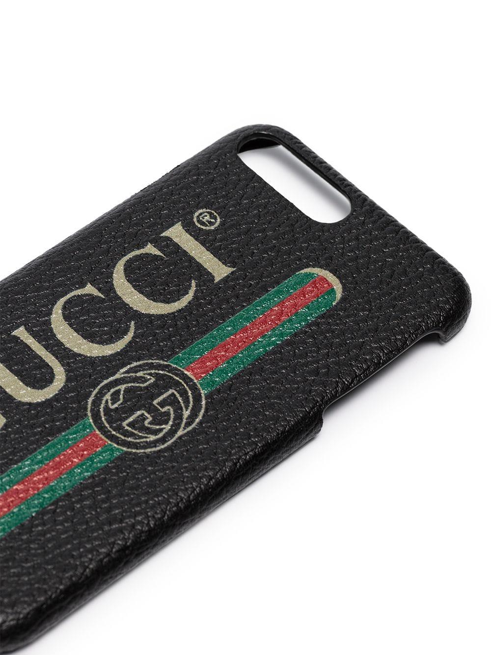 Gucci Leer Iphone 8+ Hoesje Met Logo in het Zwart voor heren - Lyst