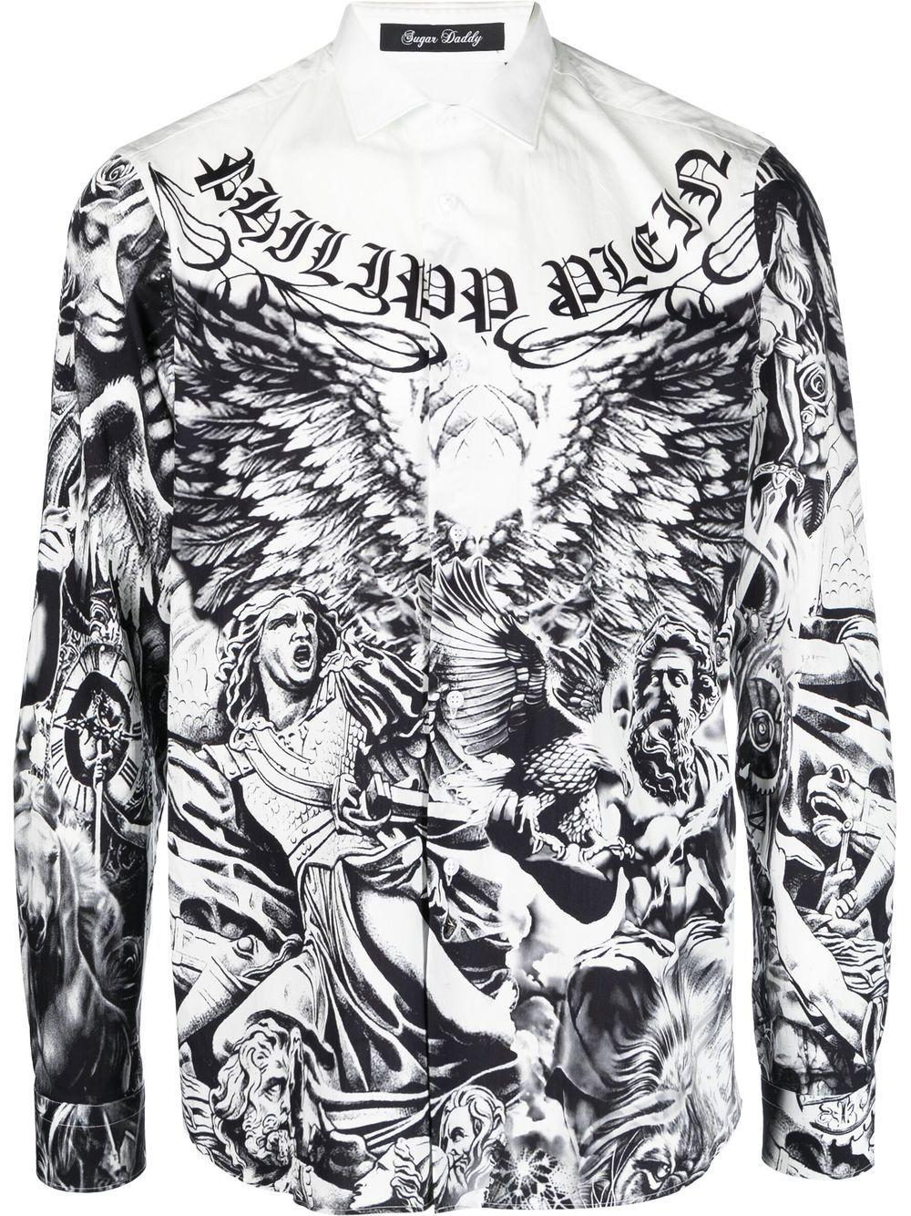 Bevriezen Transparant Wat is er mis Philipp Plein Tattoo-print Long-sleeve Shirt in Gray for Men | Lyst