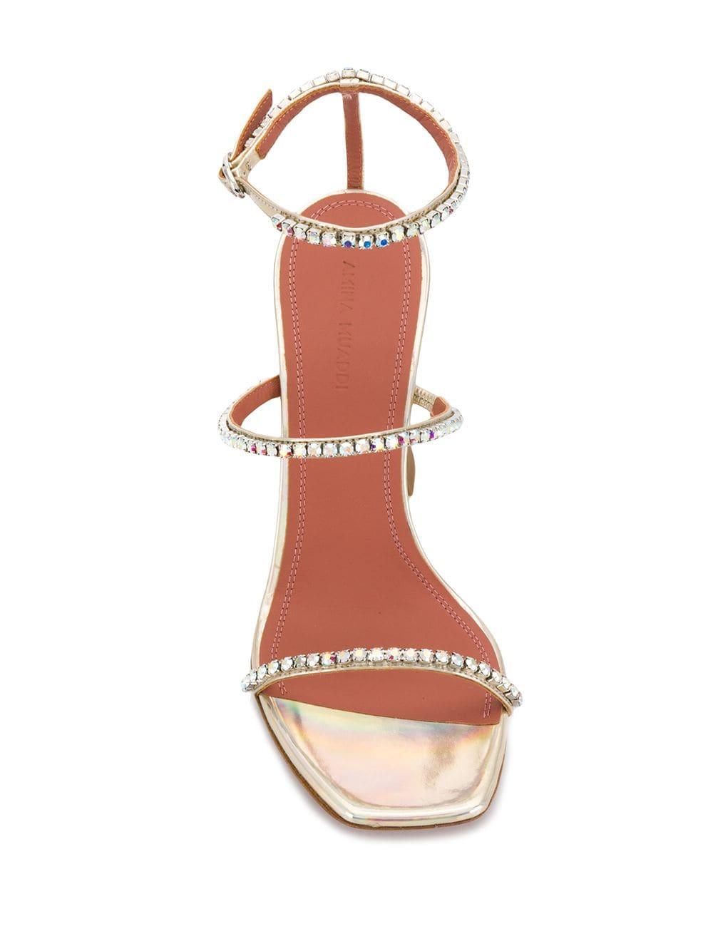 amina muaddi gold sandals