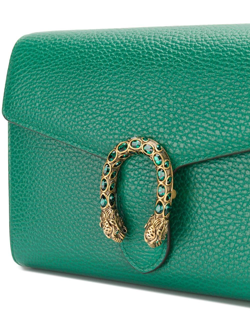 Gucci Leather Dionysus Shoulder Bag in Green - Lyst