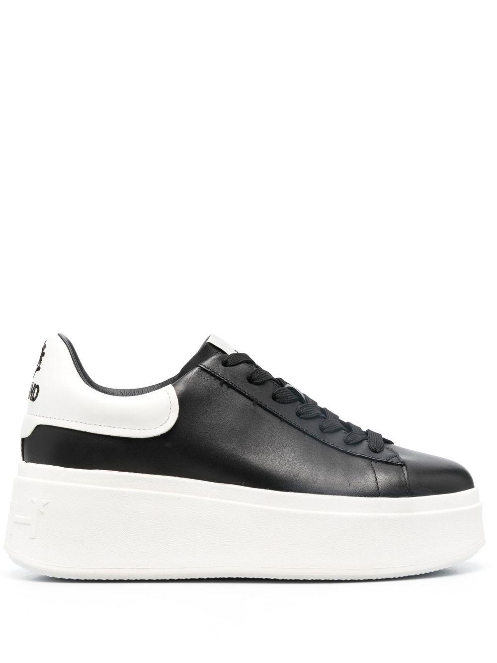 Ash Moby Leather Flatform Sneakers in Black | Lyst