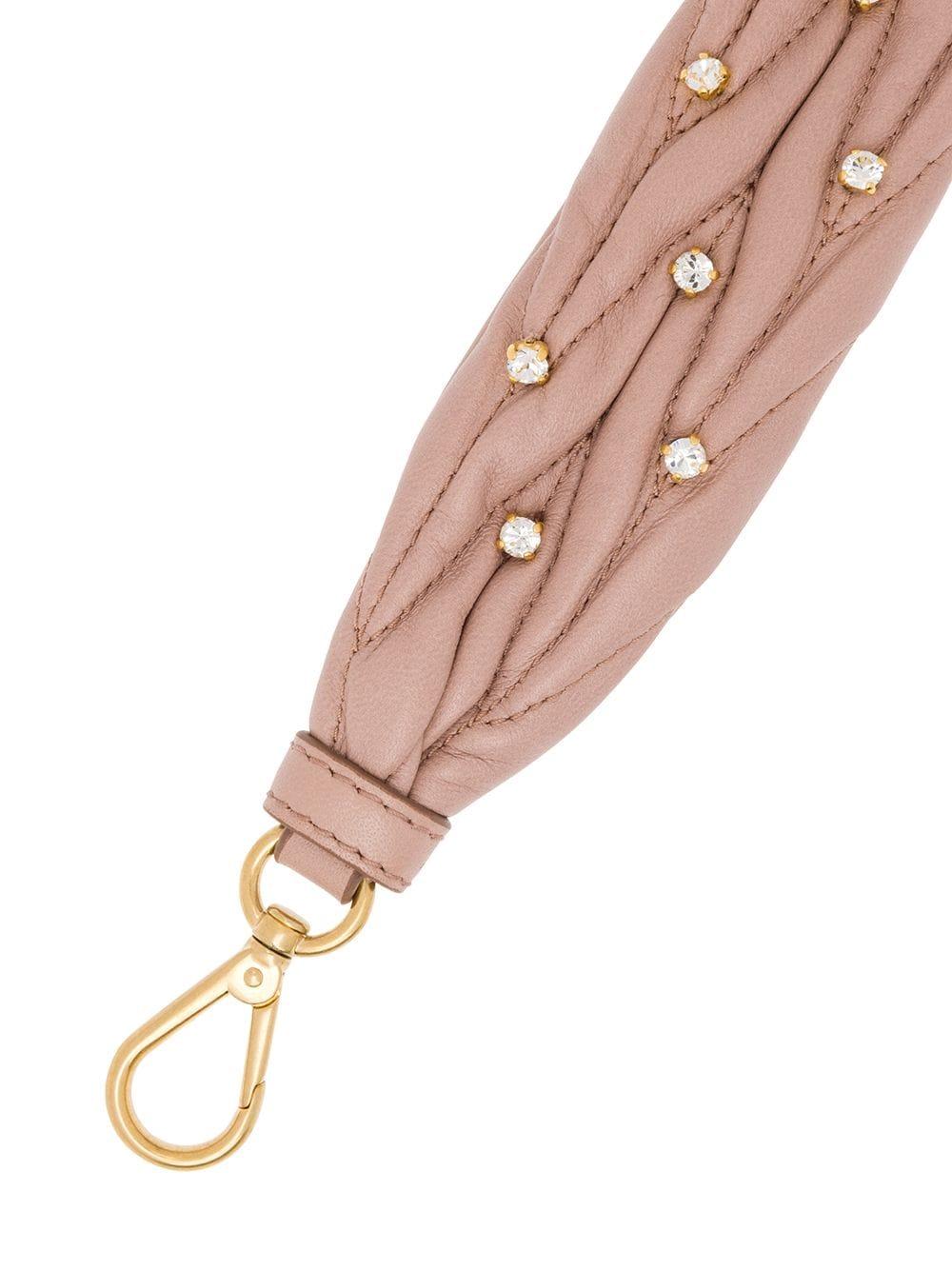 MIU MIU: confidencial bag in matelassé leather with padded shoulder strap -  Pink
