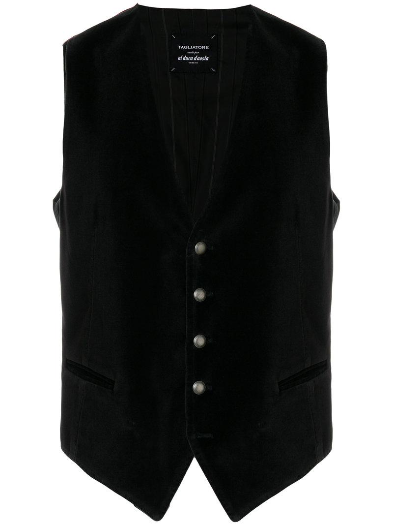 Tagliatore Velvet Waistcoat in Black for Men - Lyst