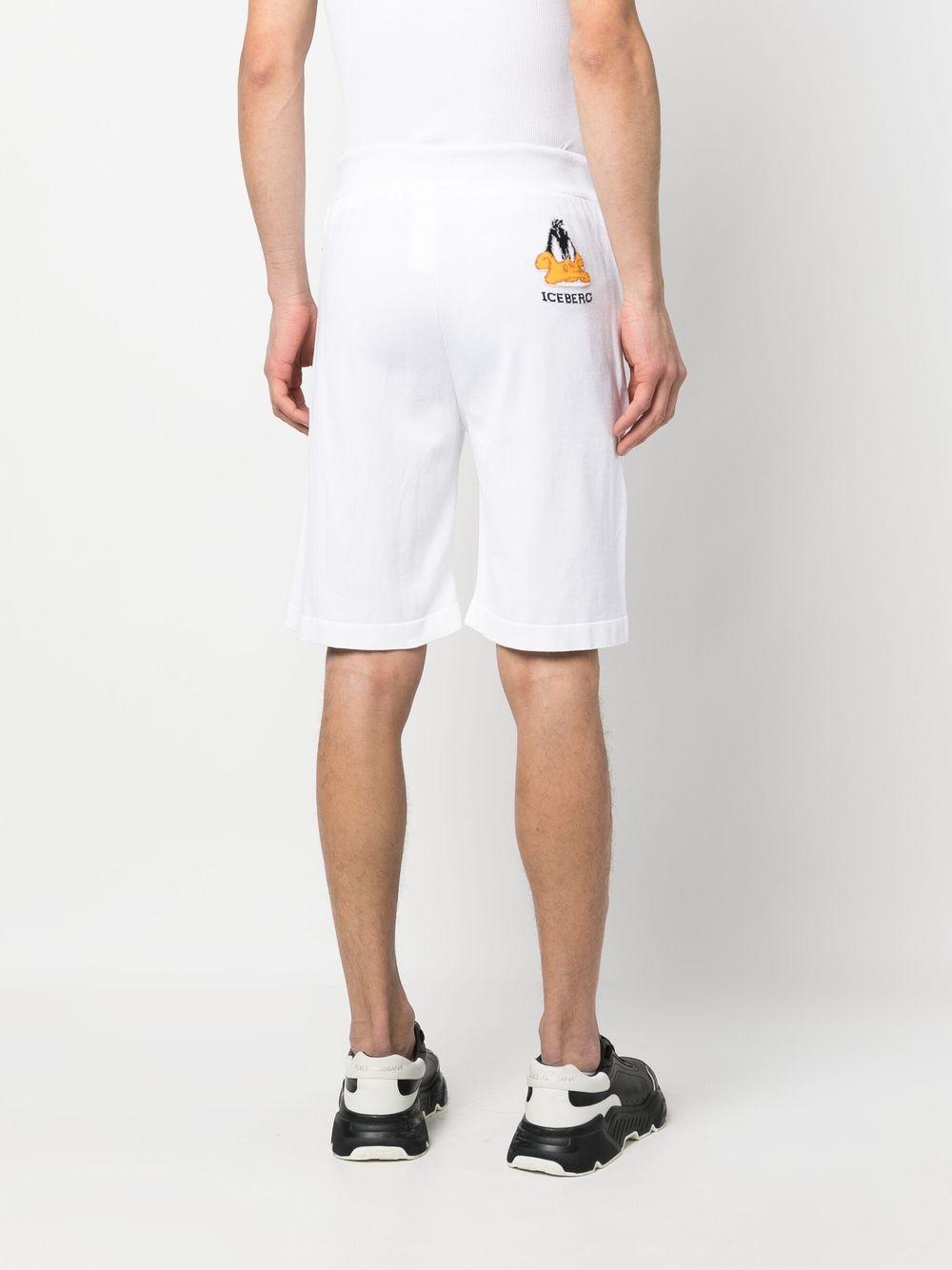 Iceberg Logo-print Cotton Track Shorts in White for Men | Lyst