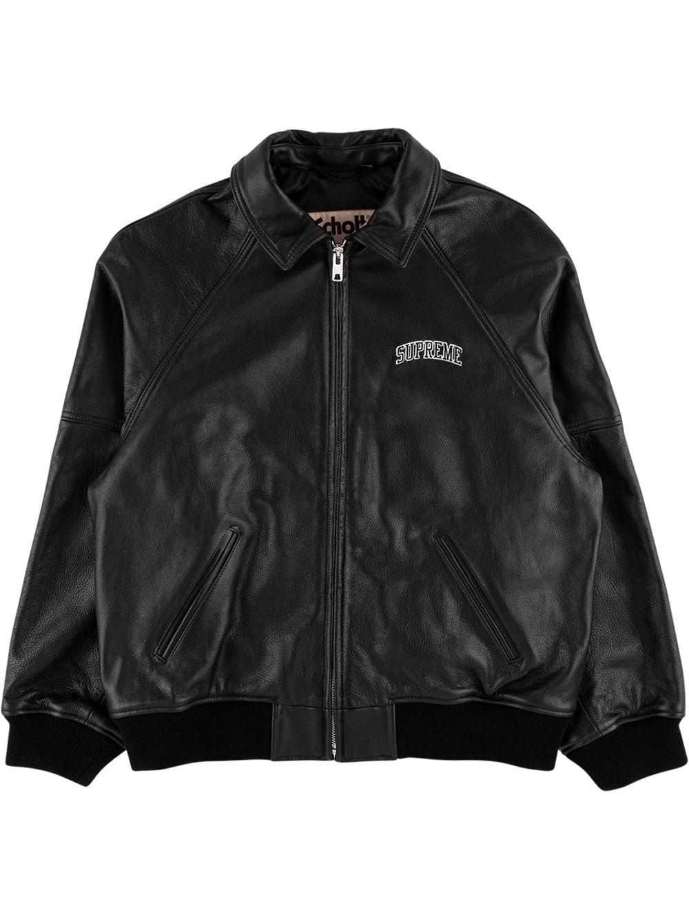 supreme leather varsity jacket