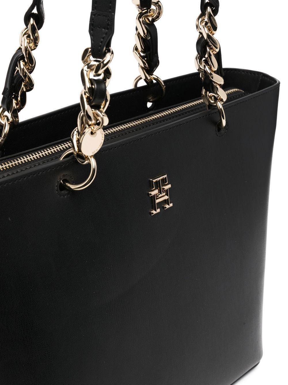 Tommy Hilfiger Chain-strap Tote Bag in Black