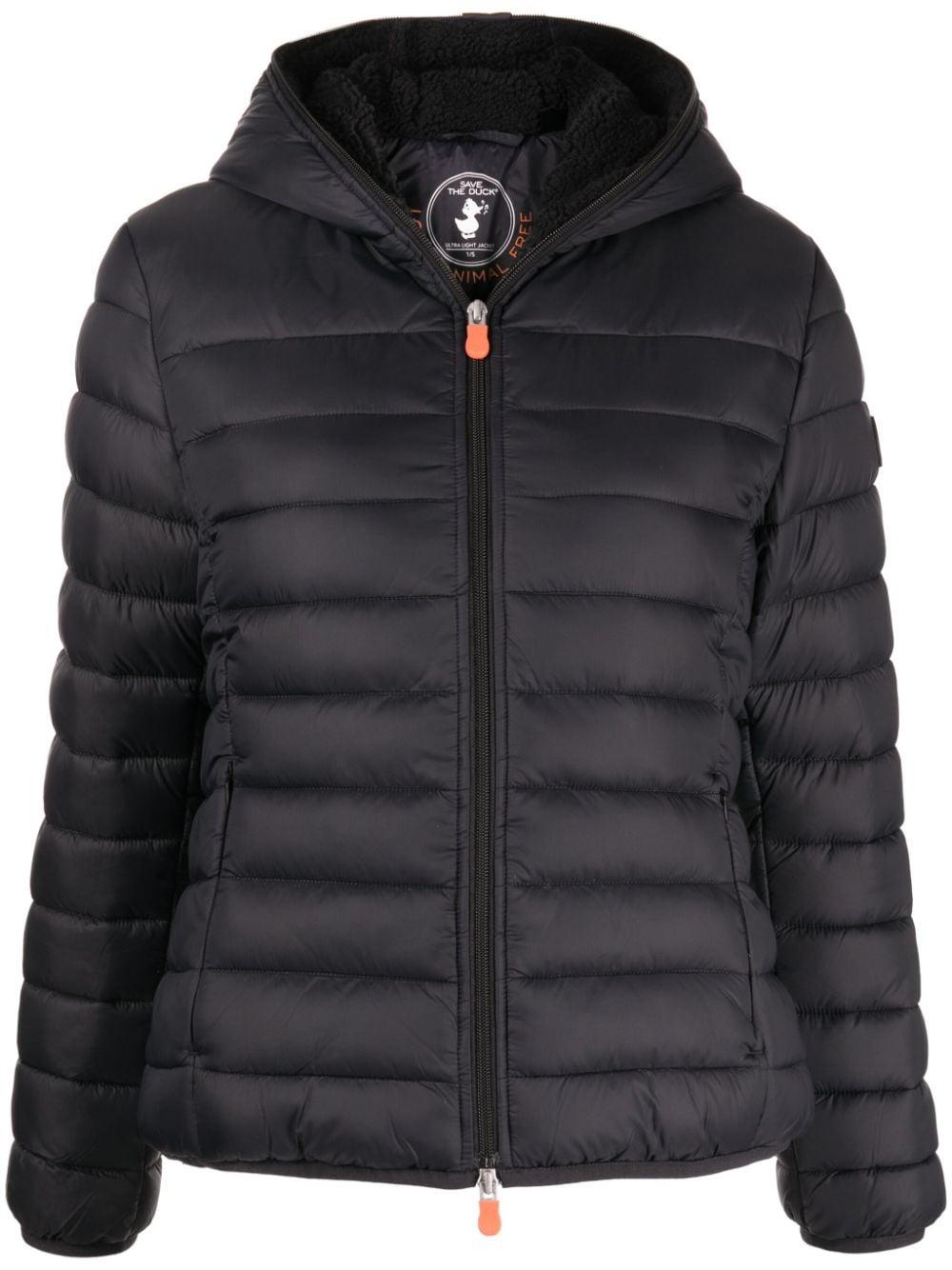 Save The Duck Ethel Hooded Puffer Jacket in Black | Lyst