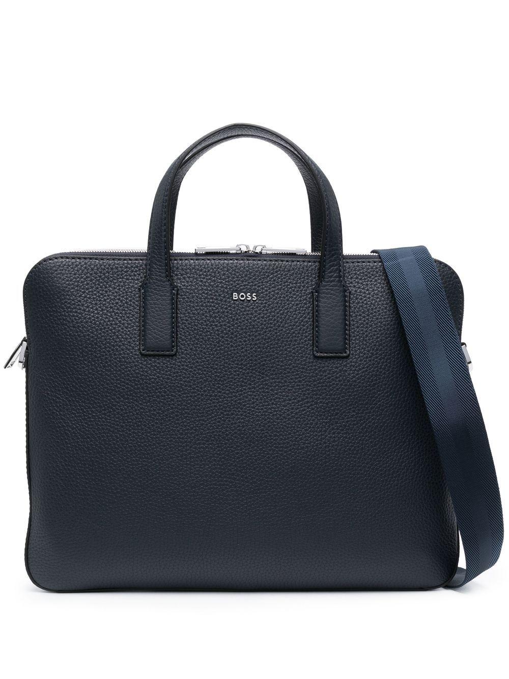 BOSS by HUGO BOSS Leather Laptop Bag in Blue for Men | Lyst