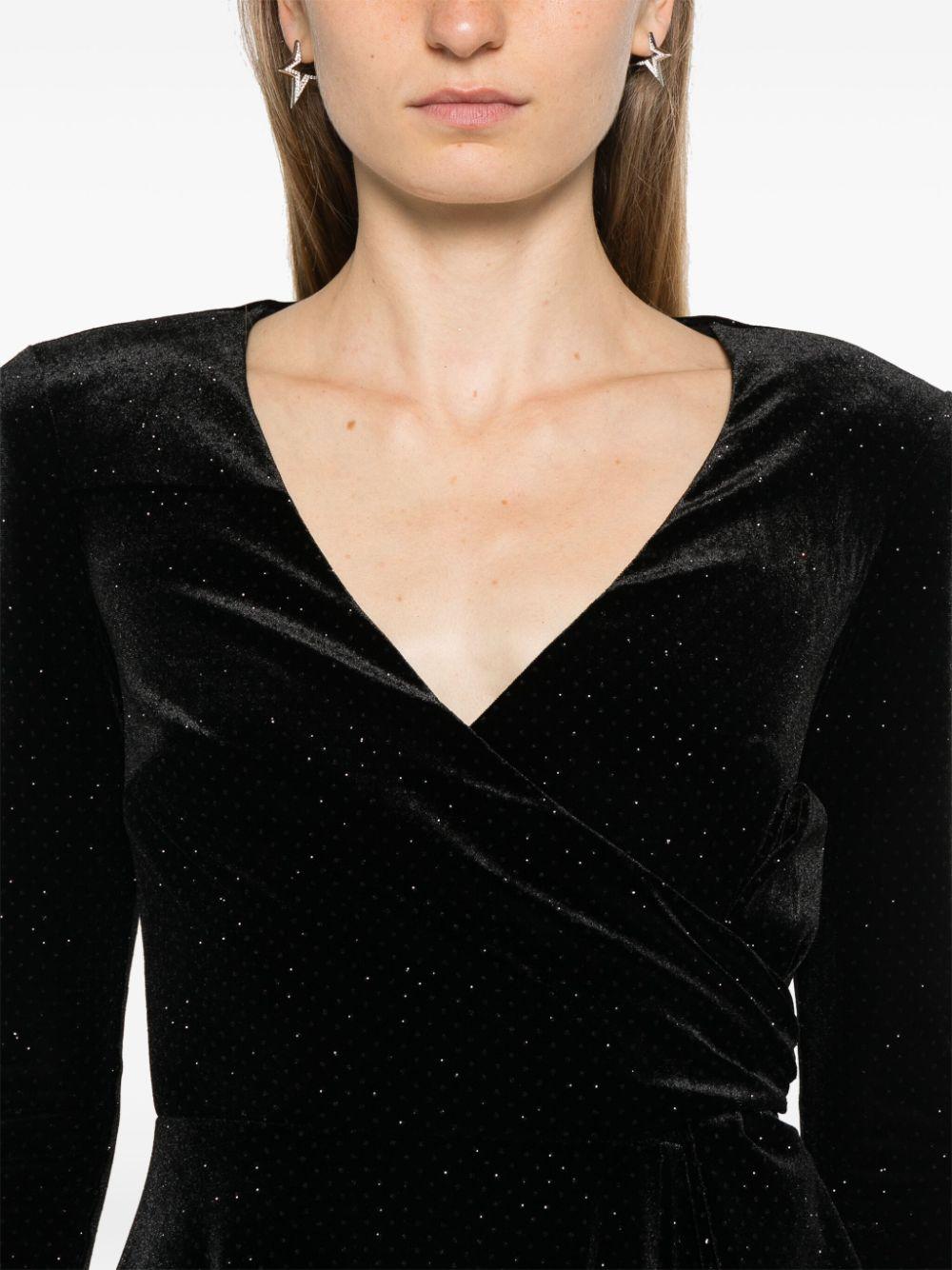 Nissa レディース ブラック グリッターディテール ドレス ワンピース 