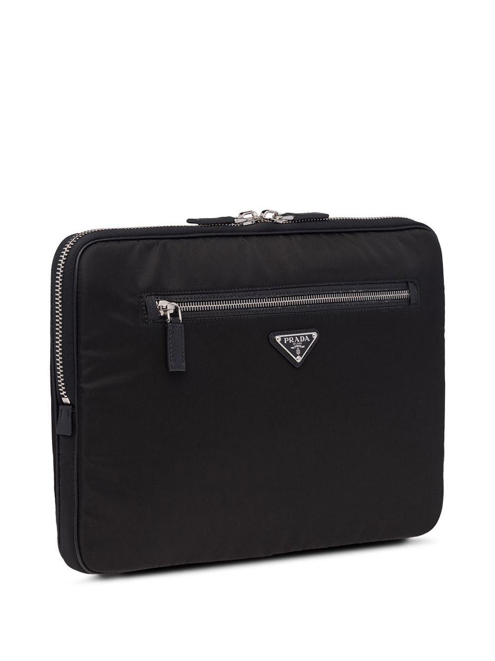 Prada Leather Saffiano Laptop Case in Black for Men - Lyst