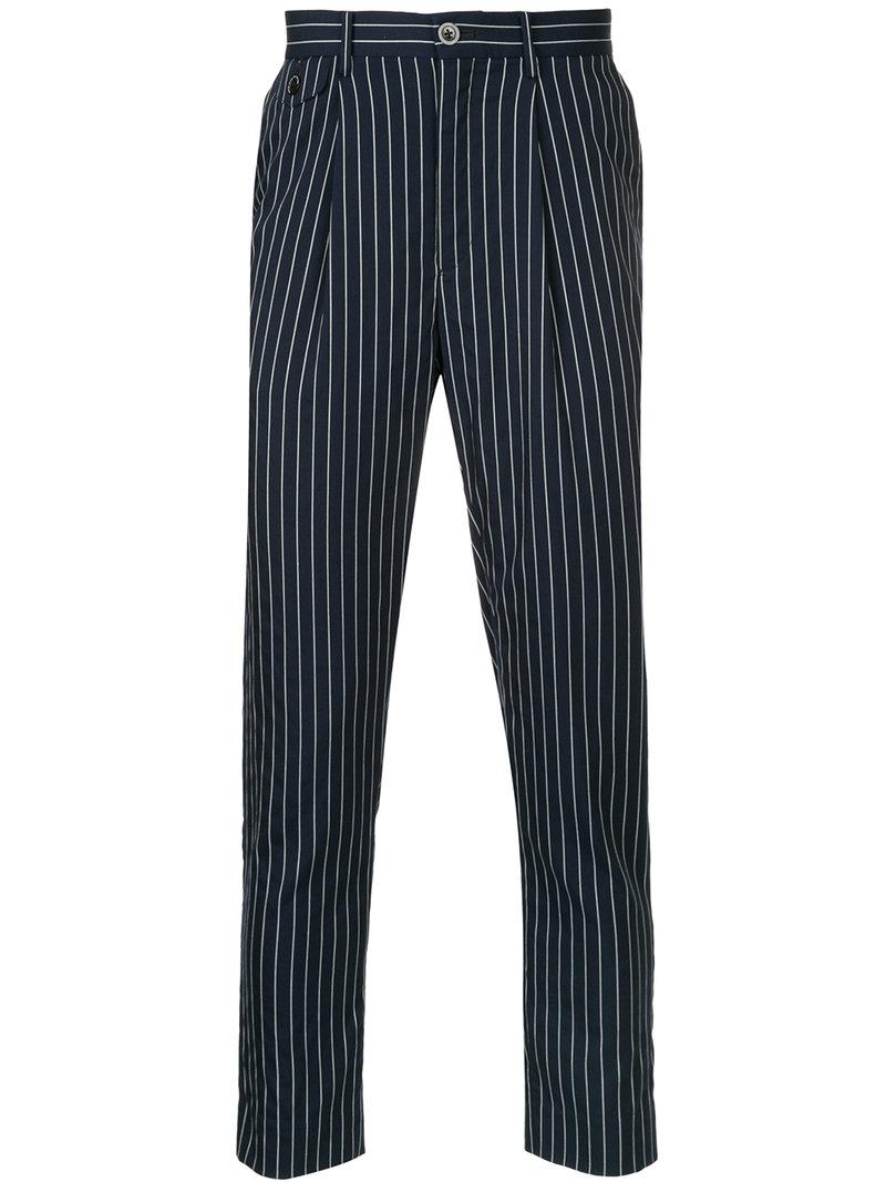 Lyst - Education From Youngmachines Pinstripe Tailored Trousers in Blue ...