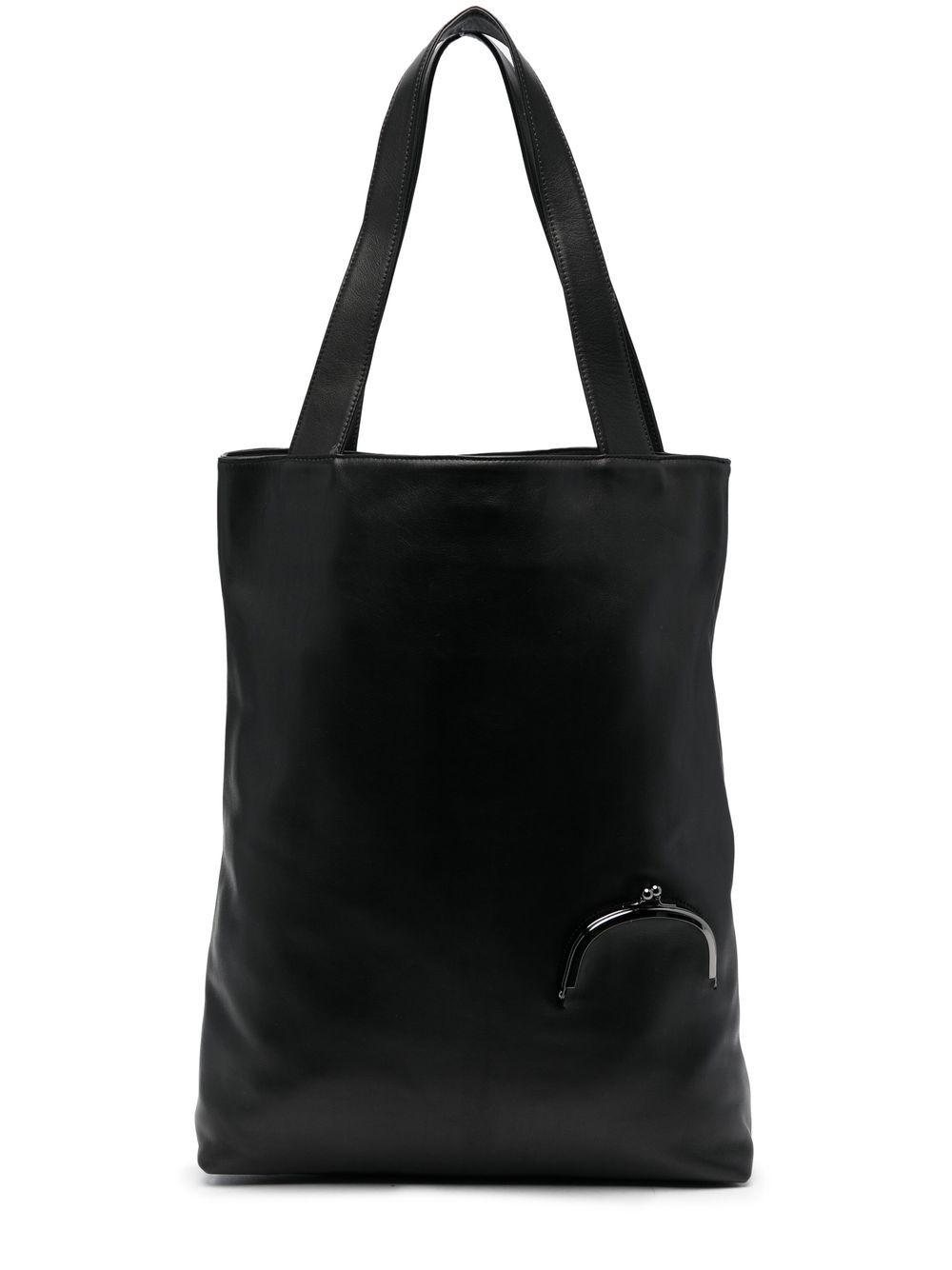Yohji Yamamoto Tasche Leather Shoulder Bag in Black | Lyst