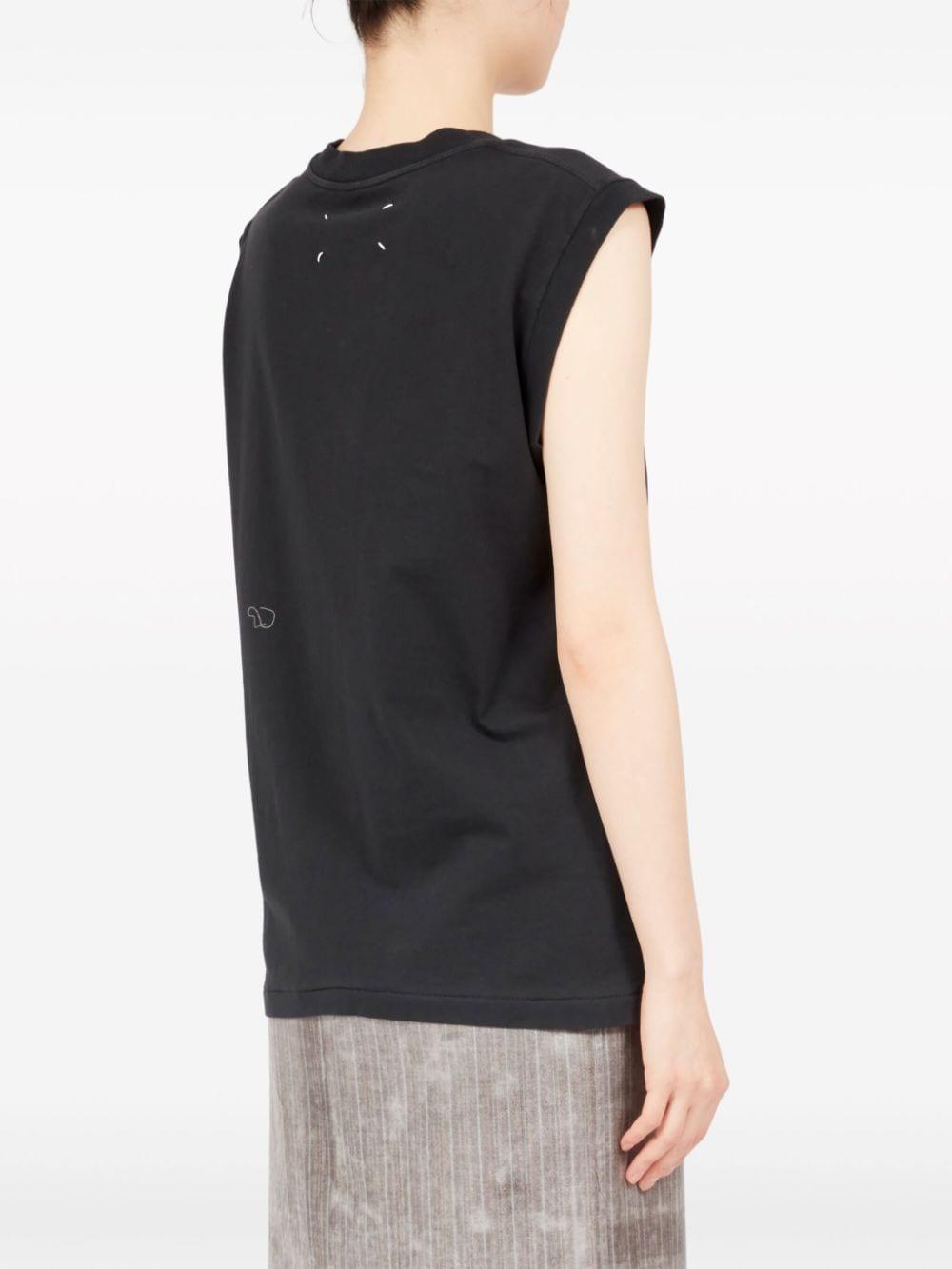 Tシャツ・カットソー MAISON MARGIELA BLACK COTTON BLEND TANK TOP Maison Margiela Printed Tank Top | Black | FARFETCH