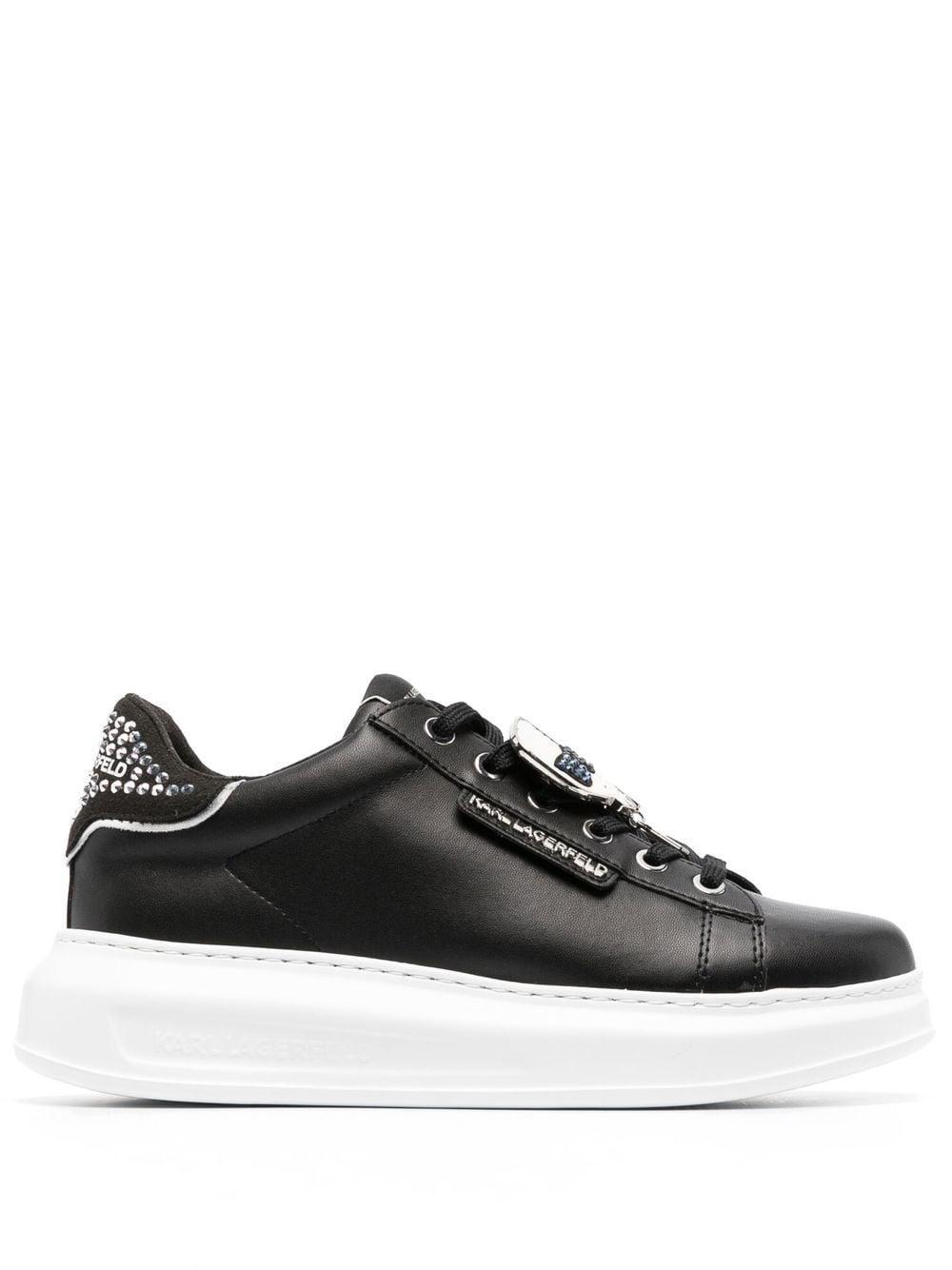 Karl Lagerfeld Kapri Ikonik Embellished Sneakers in Black | Lyst