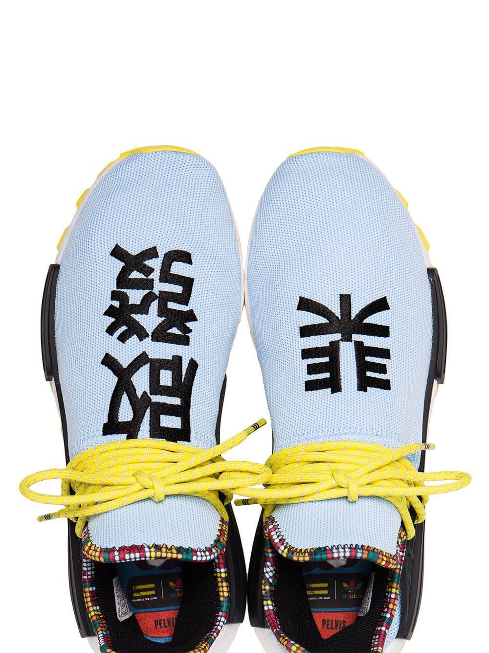 adidas x pharrell williams blue human body nmd sneakers