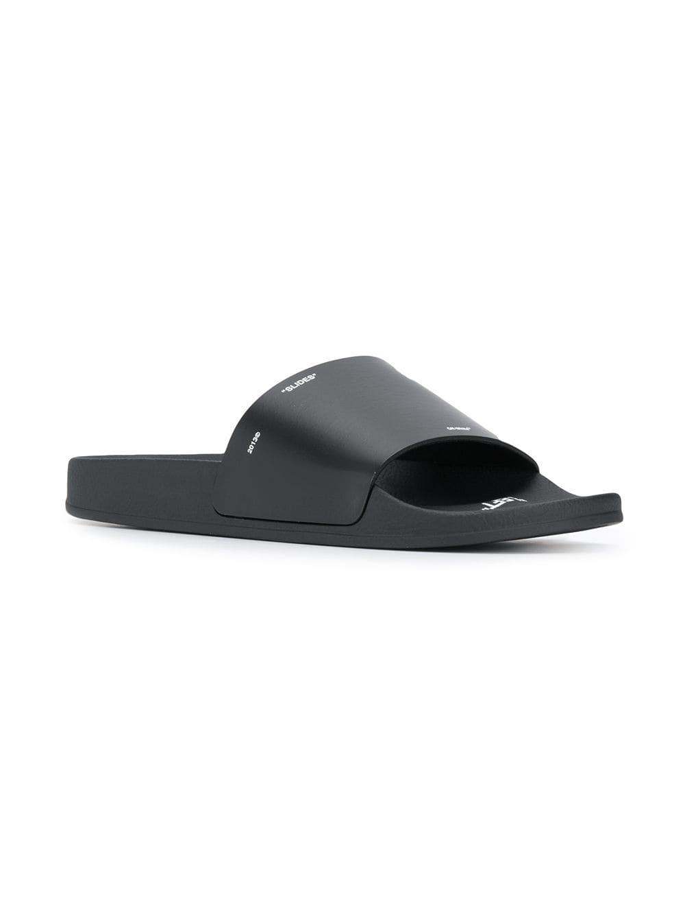 Black off white slides hotsell