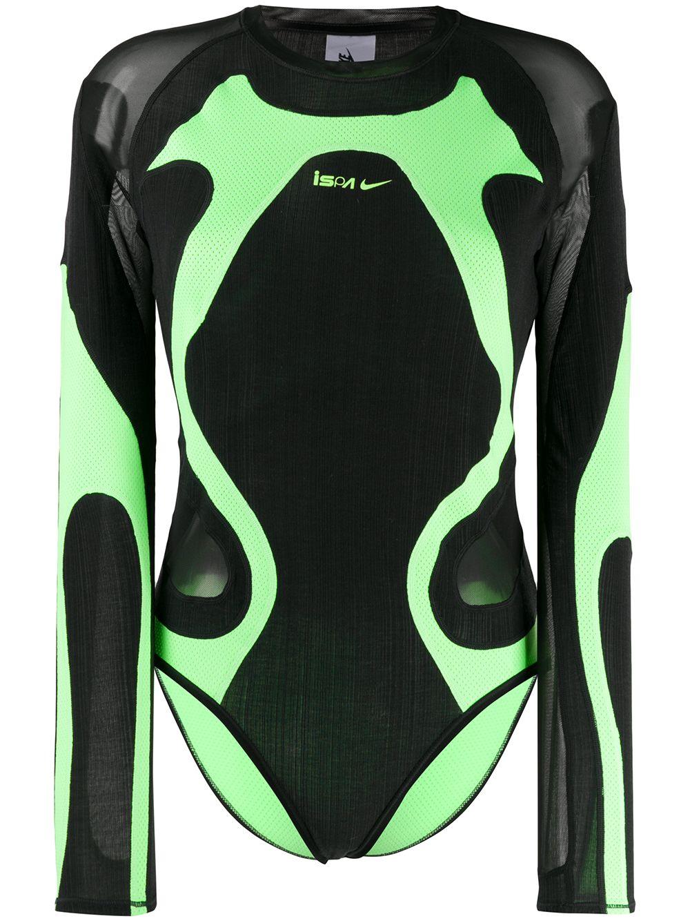 Nike Ispa Mesh Panel Bodysuit in Green | Lyst