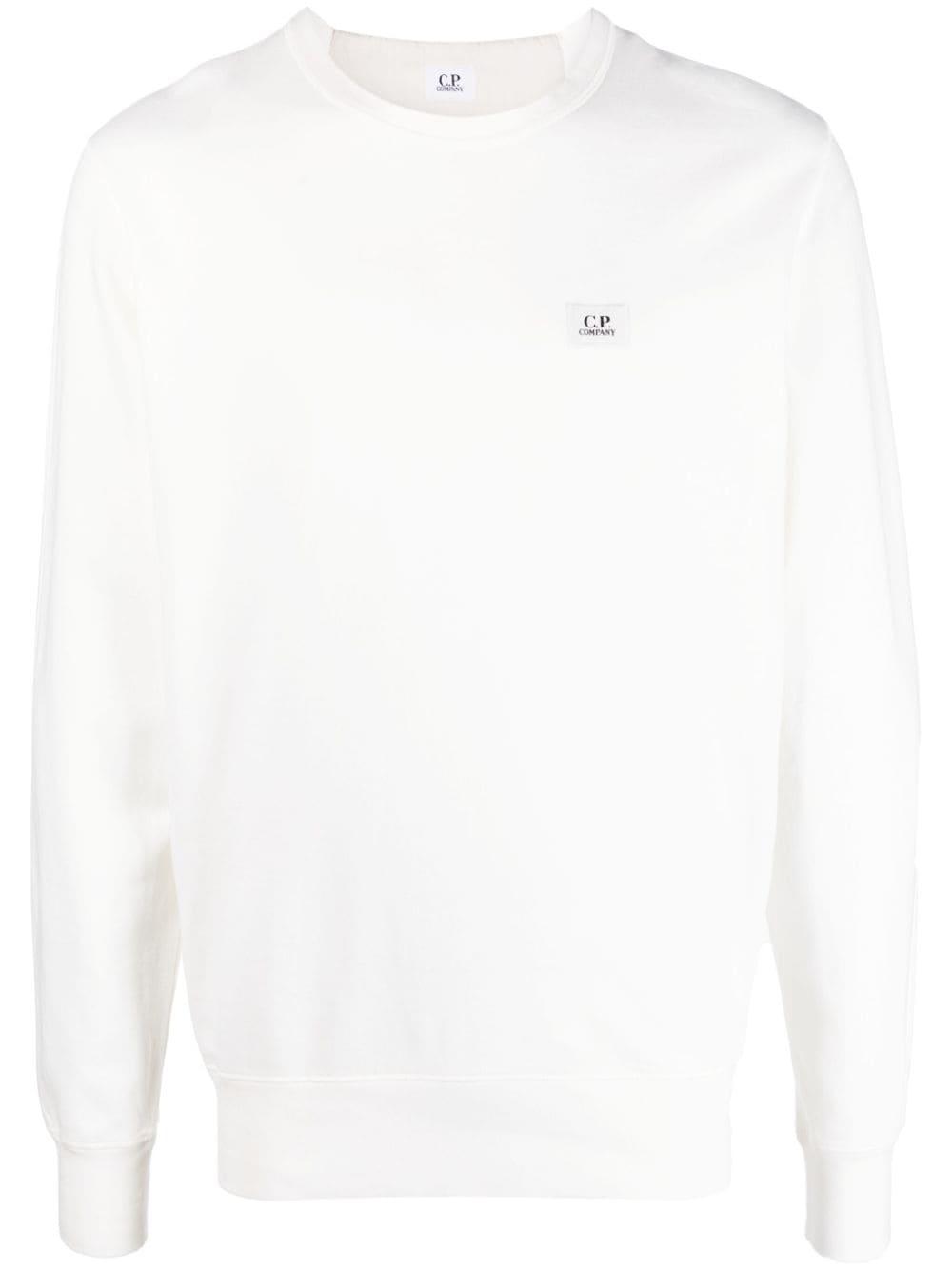 C.P. Company Logo-patch Cotton Sweatshirt in White for Men | Lyst UK