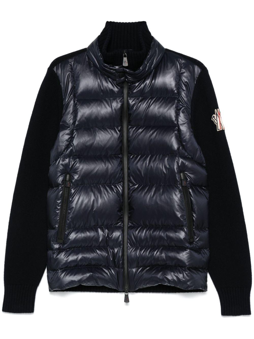 Moncler メンズ ブラック ジップアップ パデッドカーディガン ジャケット
