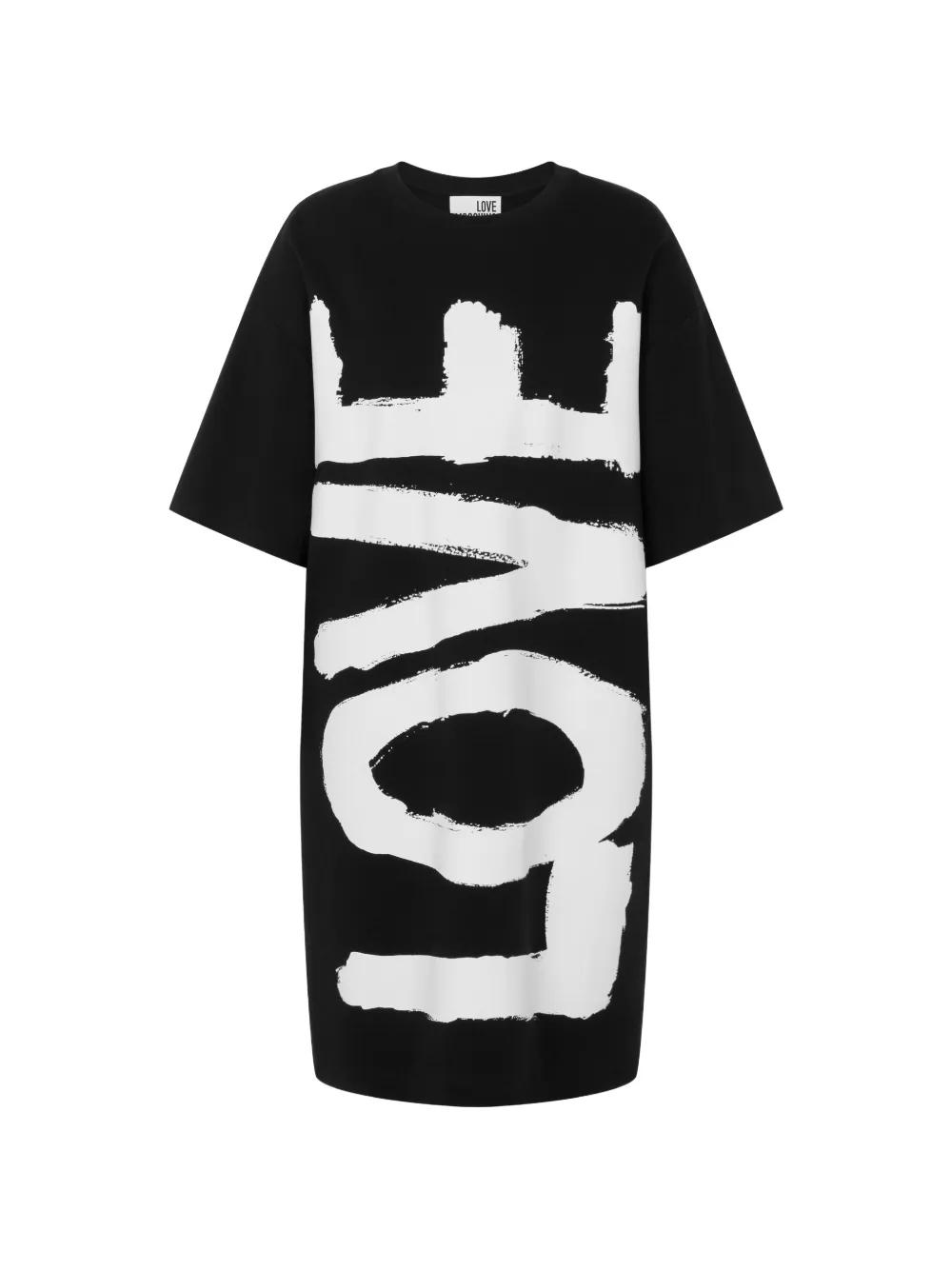 love moschino t shirt dress Love Moschino Logo T-shirt Dress In Grey