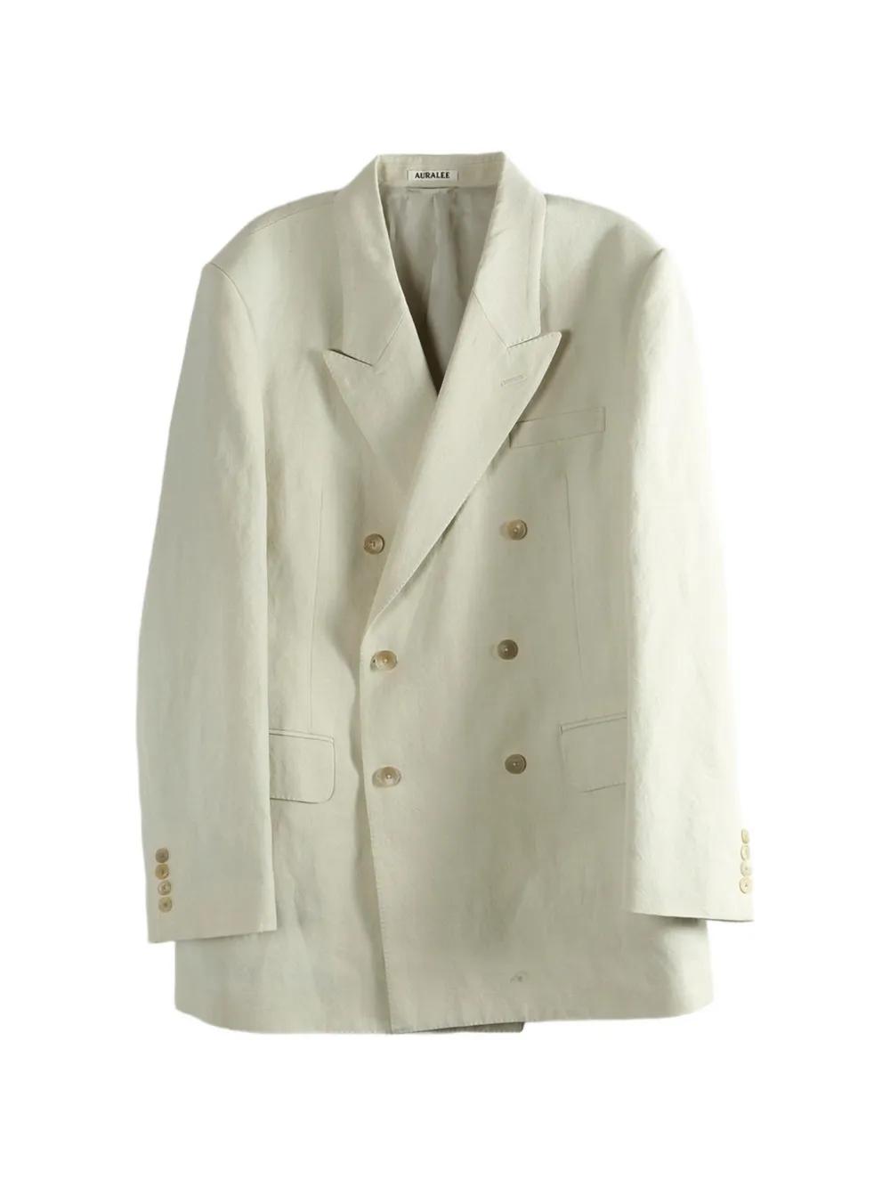 AURALEE Double-Breasted Blazer in White for Men | Lyst Canada