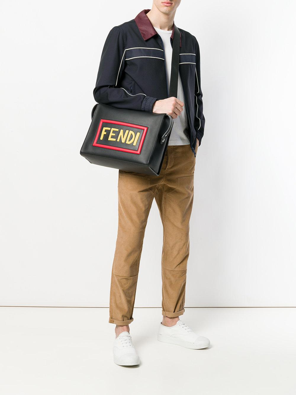 fendi logo shoulder bag