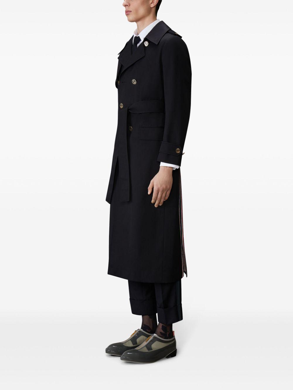 Thom Browne メンズ ブラック トレンチコート コート