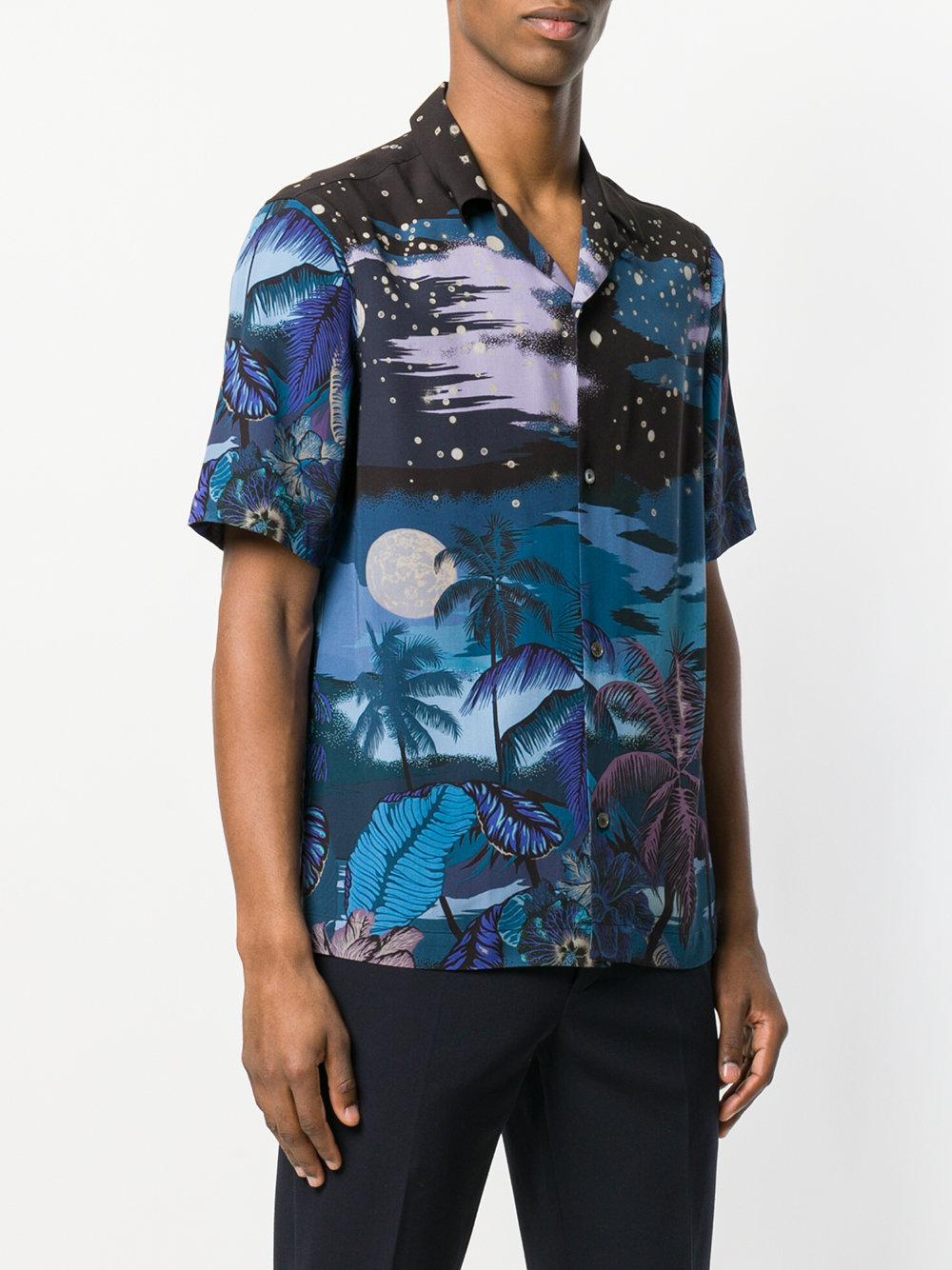 Paul Smith Midnight Print Shirt in Blue for Men - Lyst