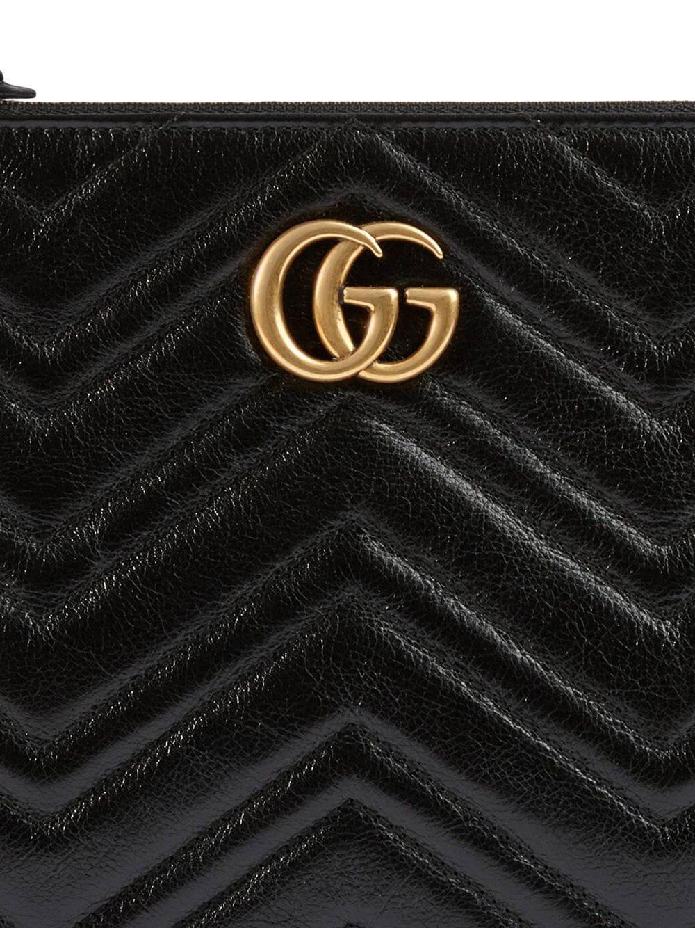 Gucci Leather GG Marmont Clutch Black - 22% - Lyst