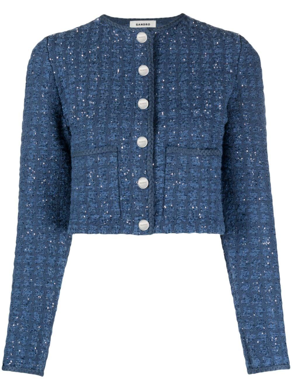 SANDRO ニットジャケット Knitted jacket black / gray for Men | Sandro Paris