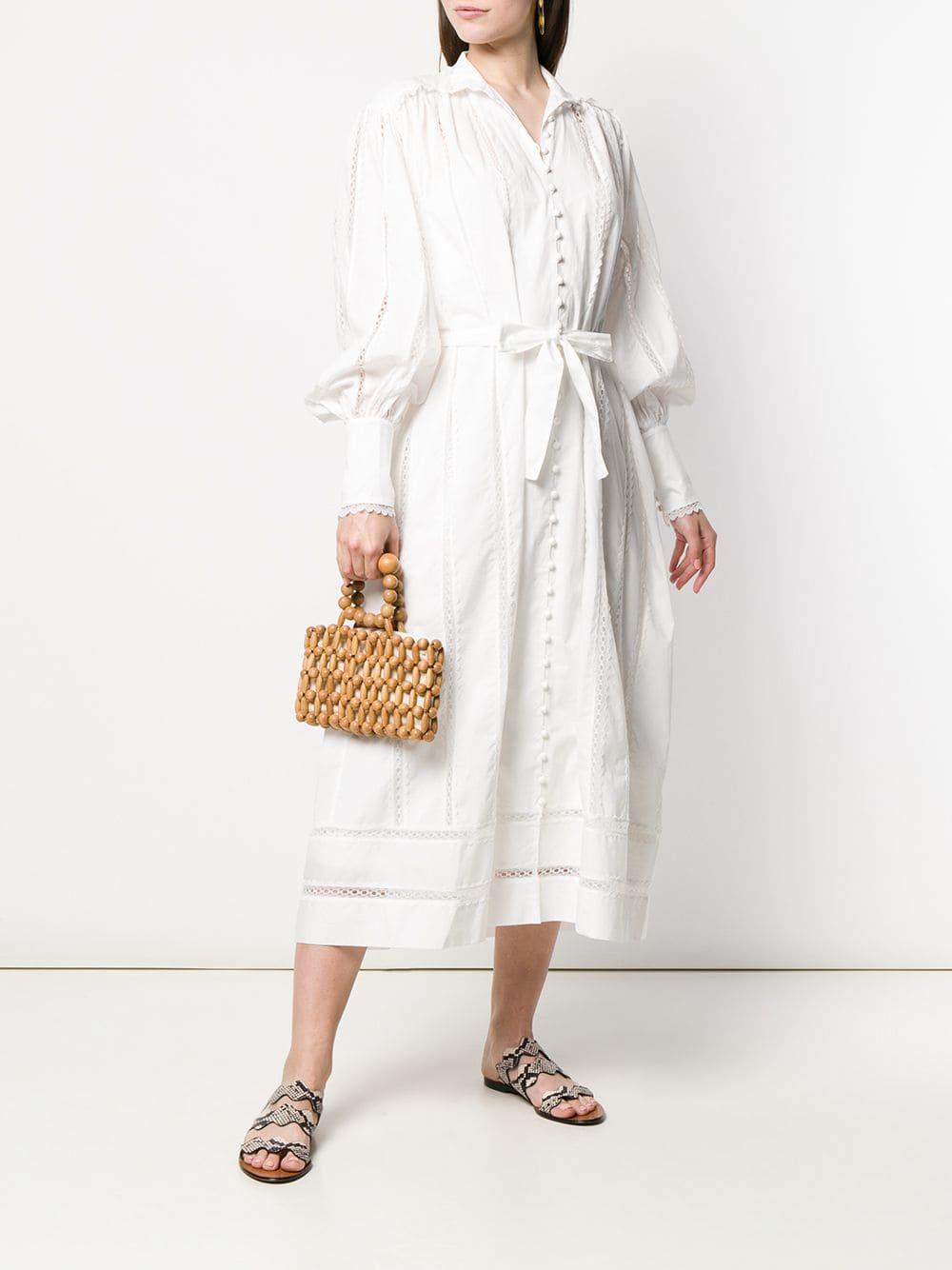 white lace smock dress