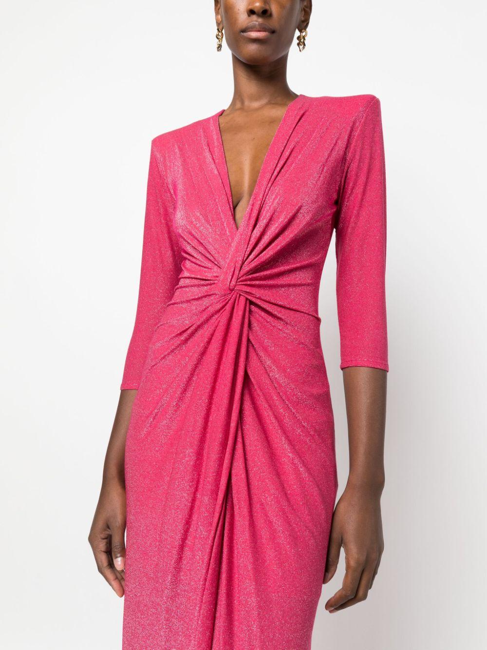 Liu Jo Twist detail Lurex Gown in Pink Lyst UK