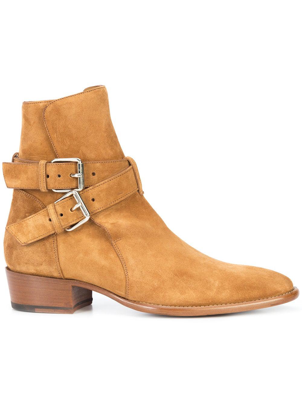 side buckle ankle boots