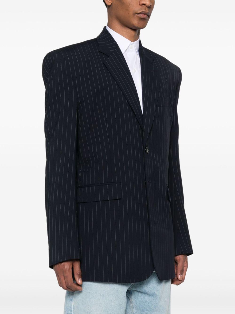 VETEMENTS single-breasted shoulder-pads cotton blazer - White