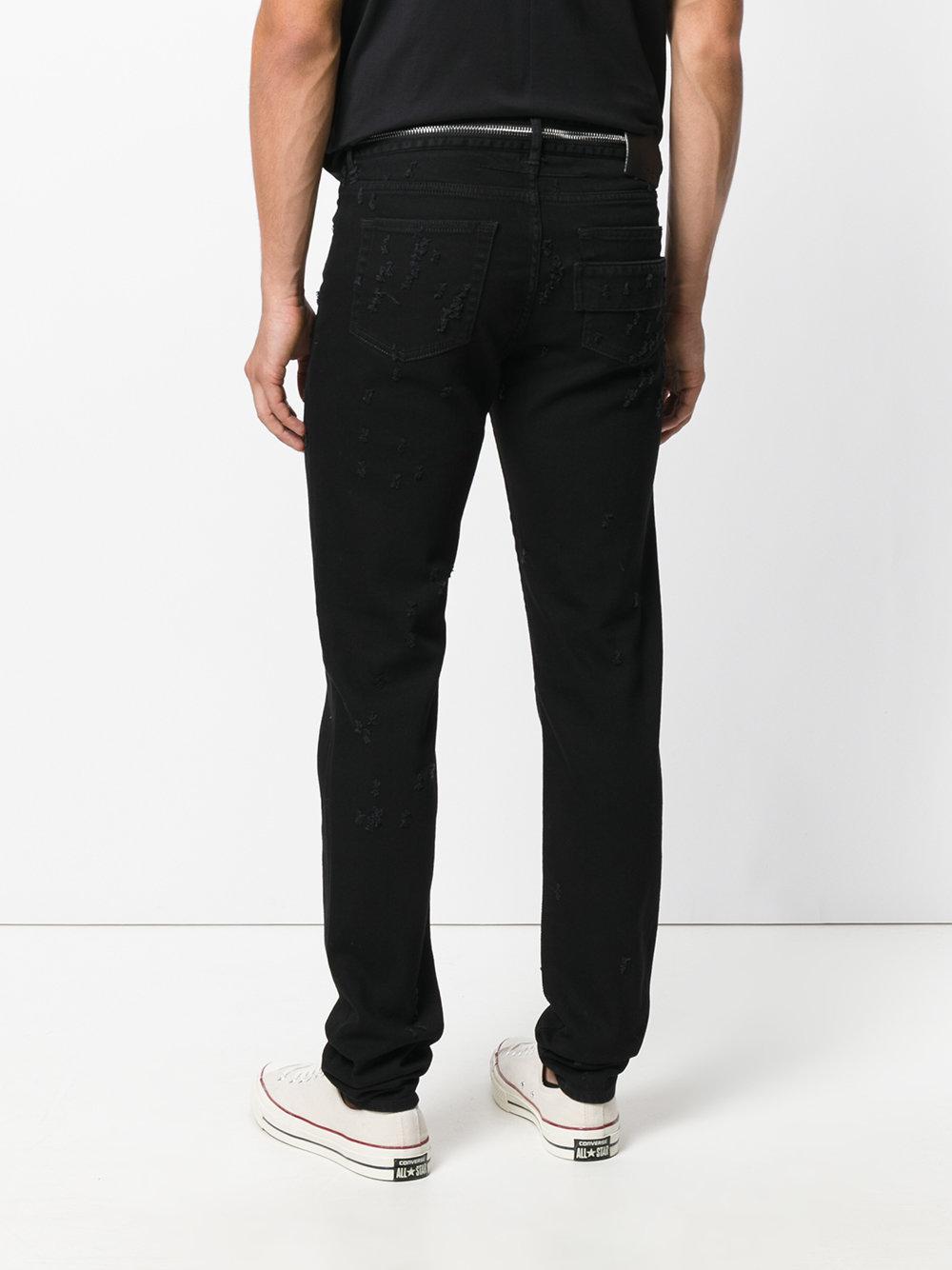 Givenchy Denim Distressed Slim Fit Jeans in Black for Men - Lyst