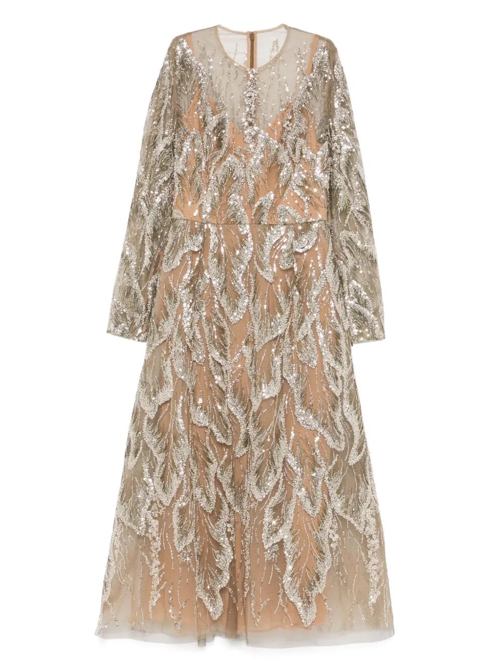 Elie Saab Embroidered Cocktail Dress in Natural | Lyst