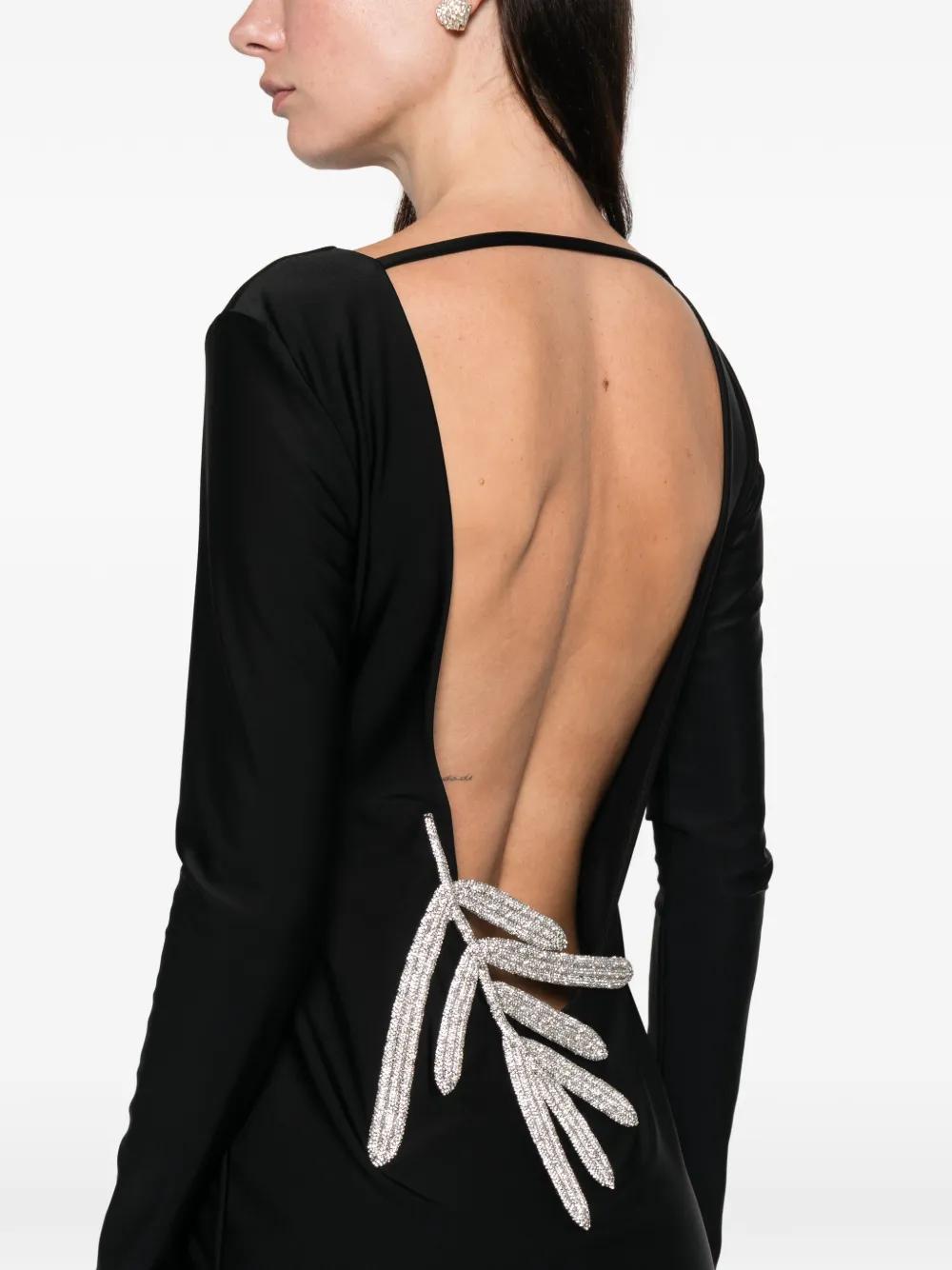 90s dress up ideas Black Glitter Cutout Long Sleeve Maxi Dress Black / 10