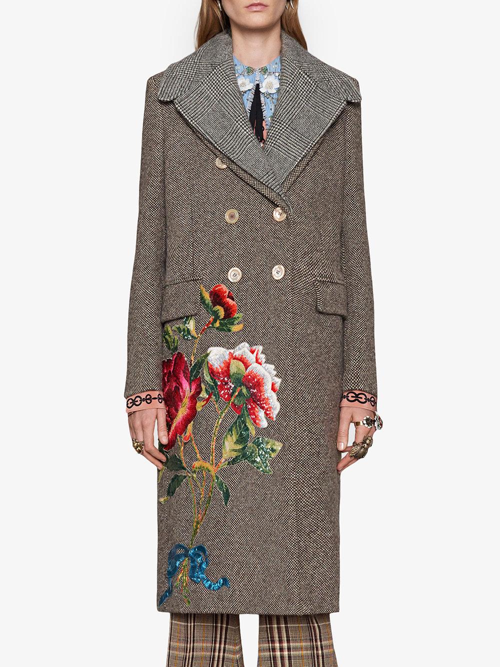 embroidered wool coat