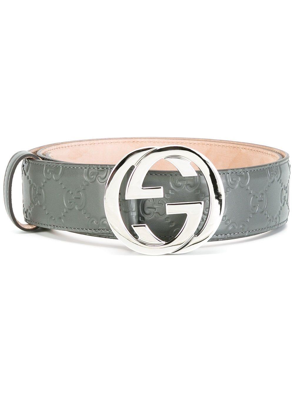 Gucci Leder Gürtel mit GG-Schnalle in Grau für Herren | Lyst AT