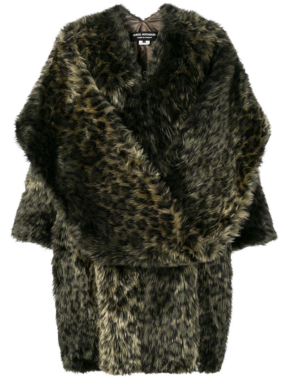 Junya Watanabe Leopard Faux Fur Coat in Green - Lyst