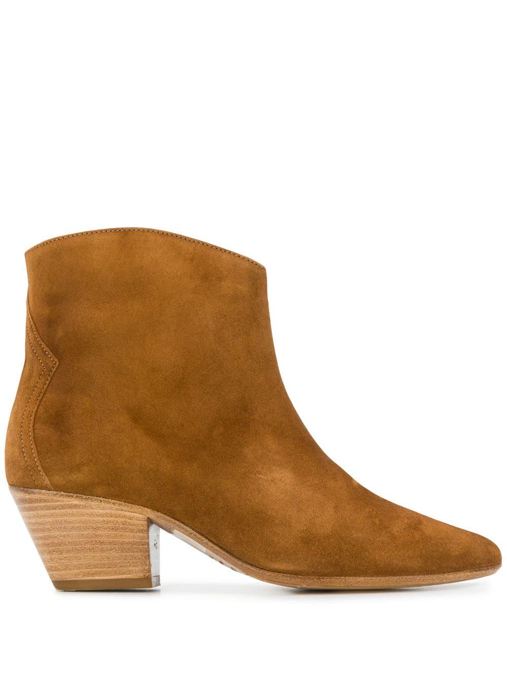 Isabel Marant Leather Dacken Ankle Boots in Brown - Lyst