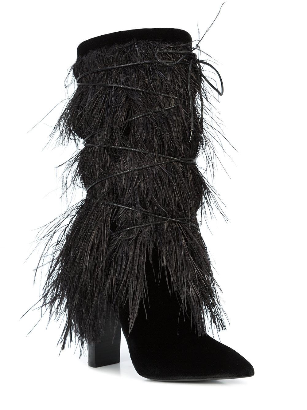 saint laurent feather boots