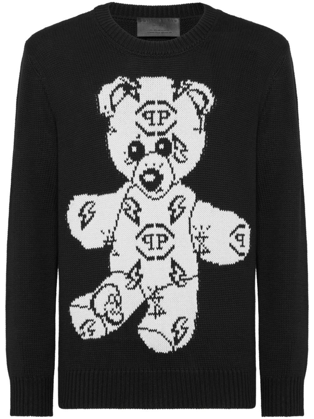 Philipp Plein メンズ ブラック テディベア セーター セーター & ニット