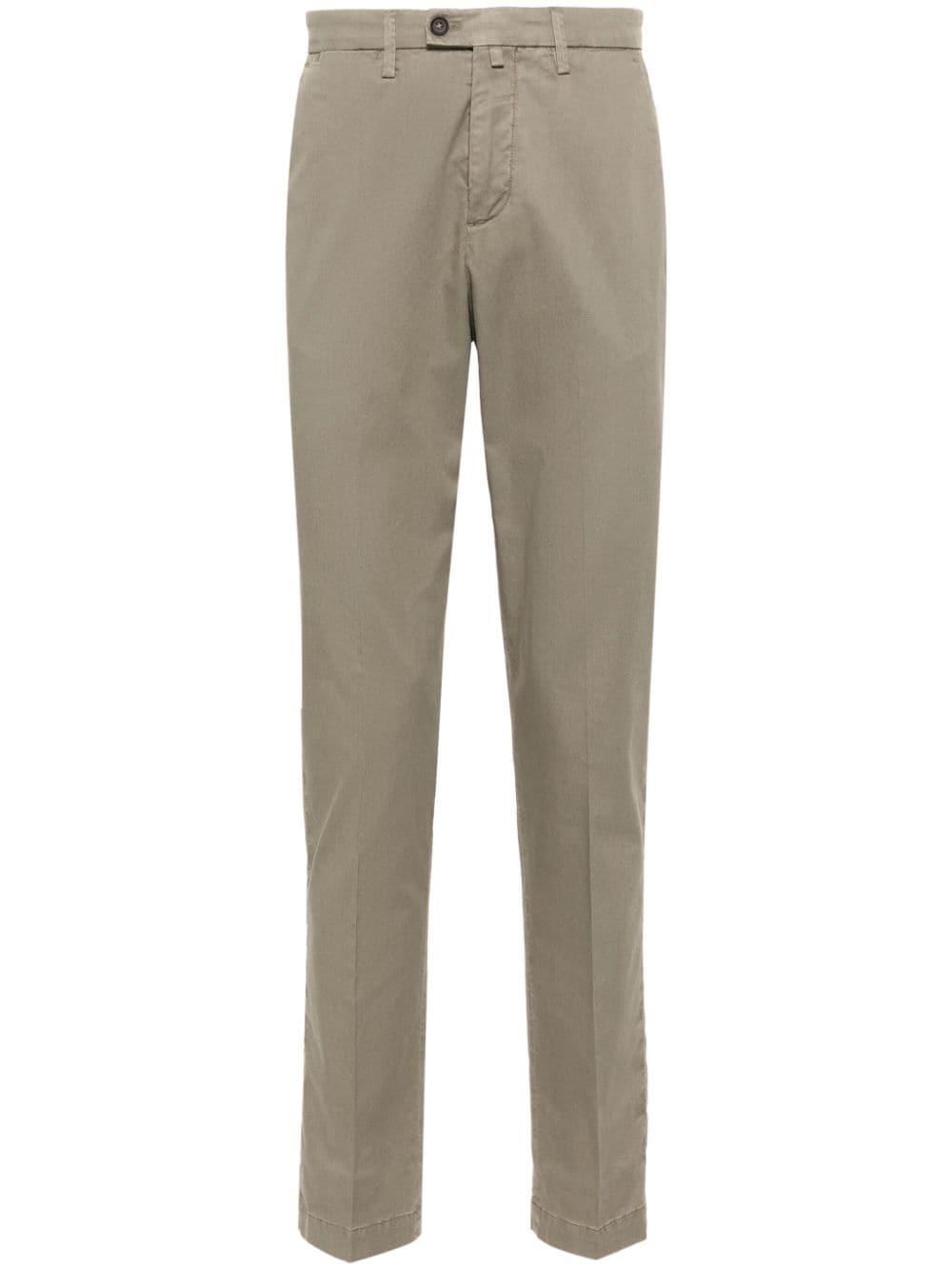 Corneliani Tapered-leg Stretch-cotton Chinos in Natural for Men