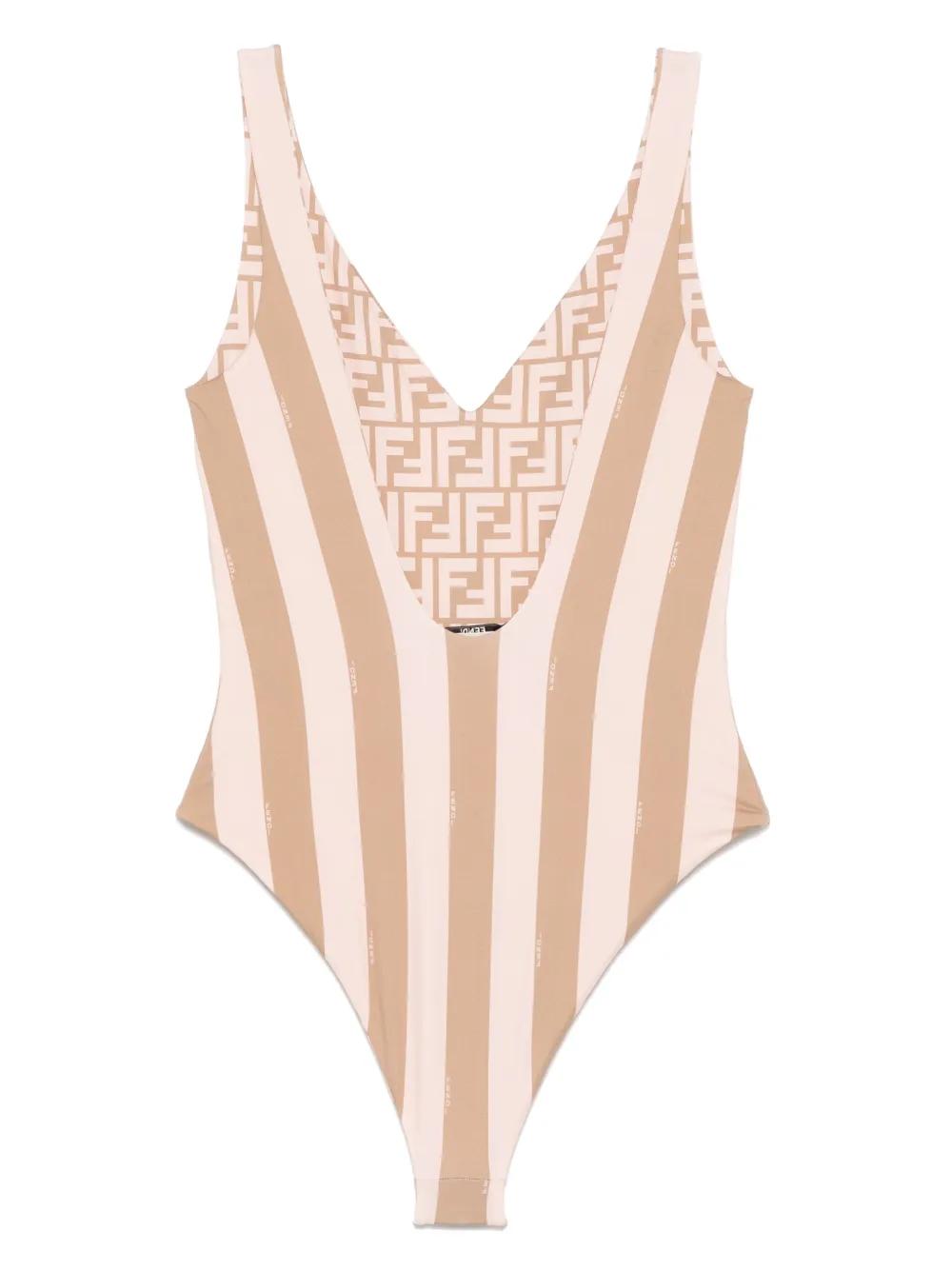 ワンピース水着 Fendi One-Shoulder Swimming Costume With Coral Fendi - One-shoulder swimsuit White - The Corner
