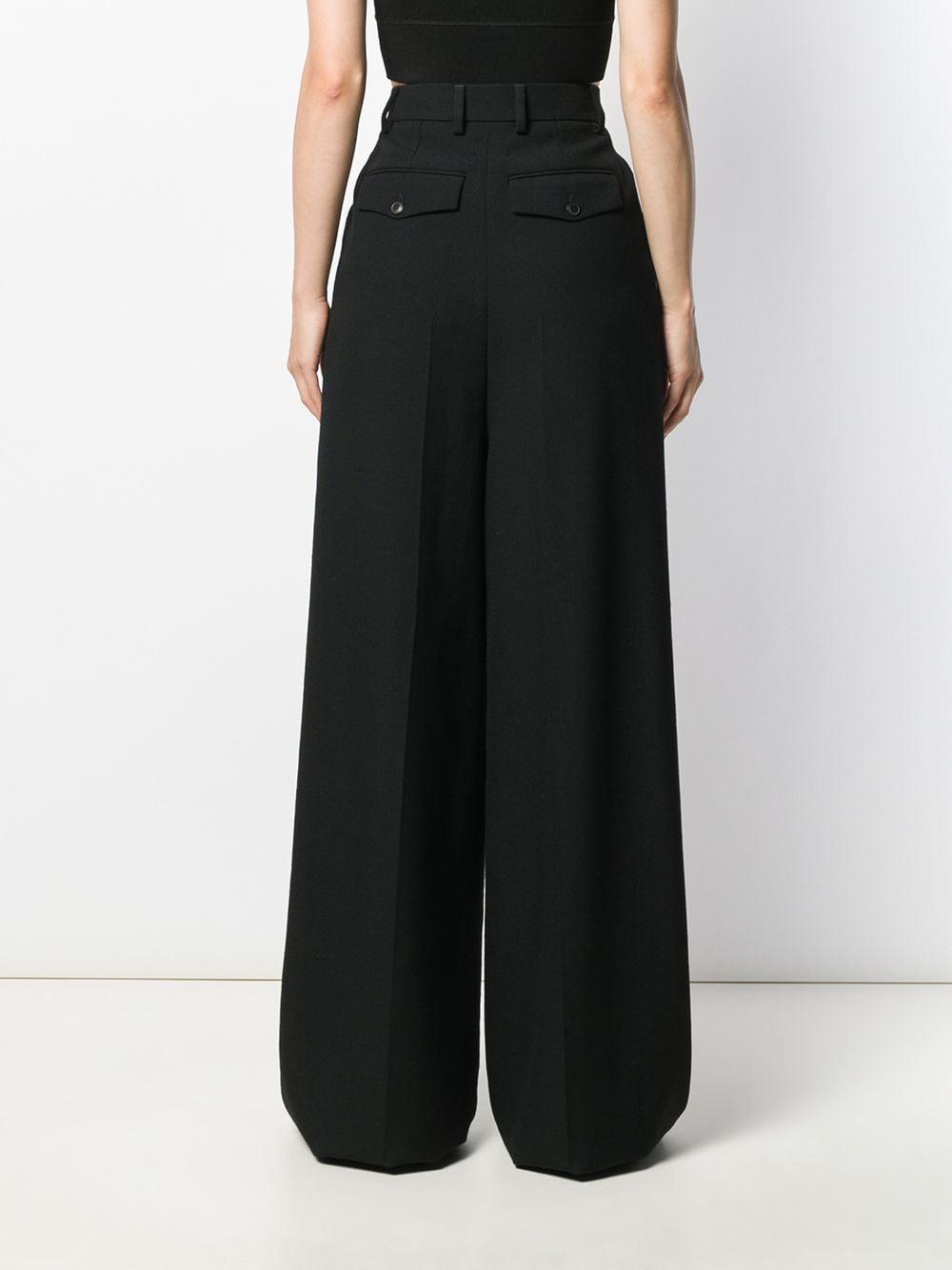 AMI Wool Woman Wide Fit Pleated Trousers in Black - Lyst