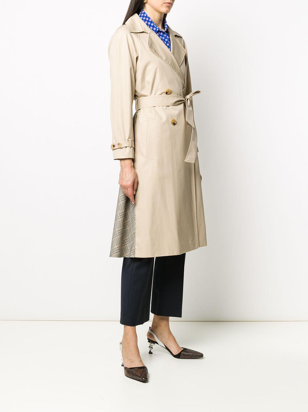 Sandro Cotton Victory Plaid-back Trench Coat in Natural - Lyst